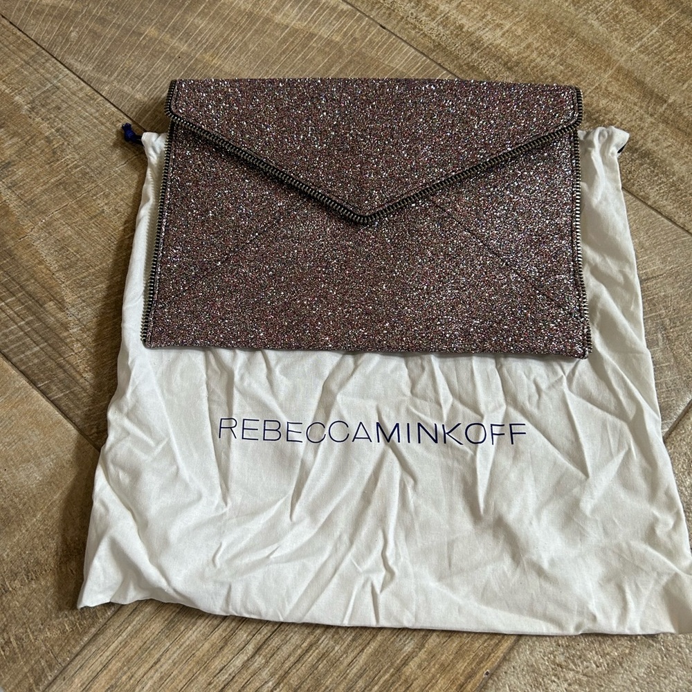 NWT Rebecca Minkoff Leo Clutch in Glitter